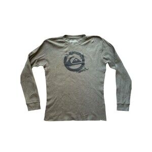 Y2K Quiksilver Olive Green Thermal Waffle Knit Long Sleeve XL